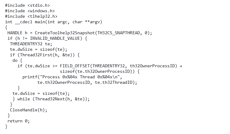 聊一聊枚举一个进程中的所有线程