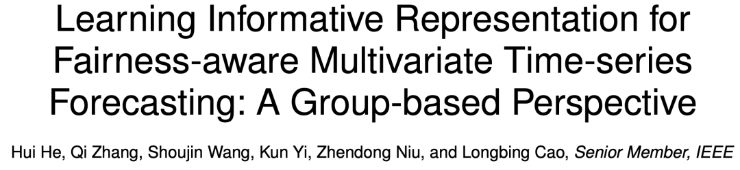 关于多元时间序列中的公平性问题