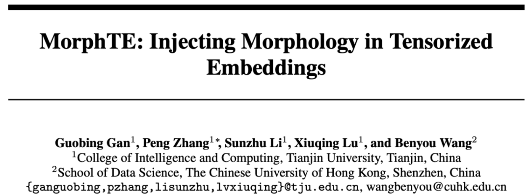 词嵌入表示参数占比太大？MorphTE方法20倍压缩效果不减