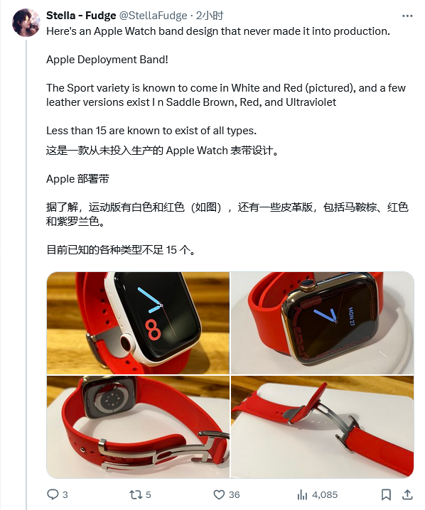 硅胶表带原型曝光-配金属表扣-苹果从未投产的-Apple-Watch