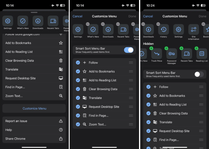 Chrome-iOS-浏览器更新-可自定义菜单栏-版-125