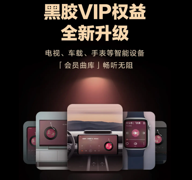 网易云音乐VIP会员服务-无需额外付费-手表等多设备合并-电视-车载-手机端黑胶一网打尽